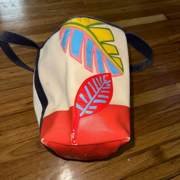 Tory Burch Tropical Canvas Tote Bag - Picture 8 of 9